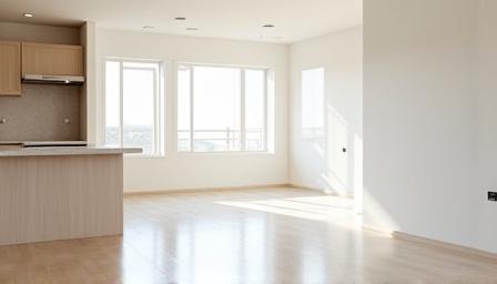 Cleaned construction site with sparkling surfaces, free of dust and debris